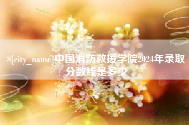 茌平中国消防救援学院2024年录取分数线是多少