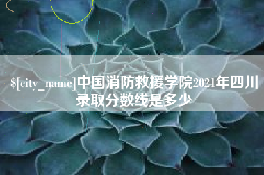 茌平中国消防救援学院2021年四川录取分数线是多少
