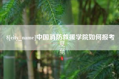 茌平中国消防救援学院如何报考