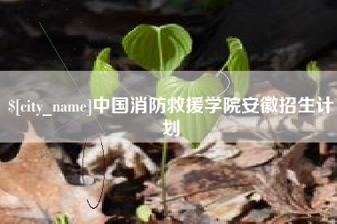 茌平中国消防救援学院安徽招生计划