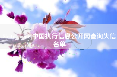 茌平中国执行信息公开网查询失信名单