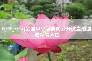 茌平全国中小学消防公开课直播回放观看入口