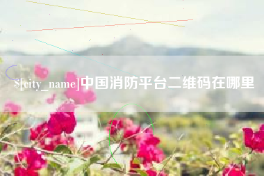 茌平中国消防平台二维码在哪里