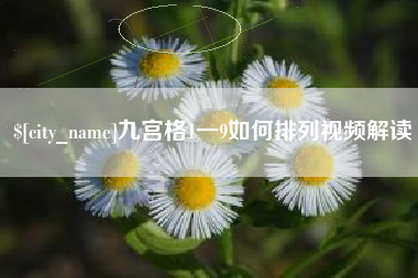 茌平九宫格1一9如何排列视频解读