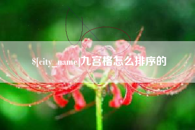 茌平九宫格怎么排序的