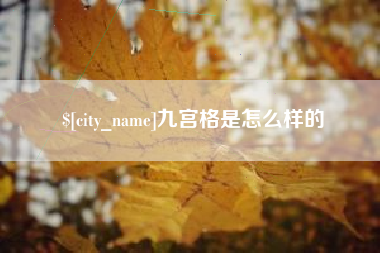 茌平九宫格是怎么样的